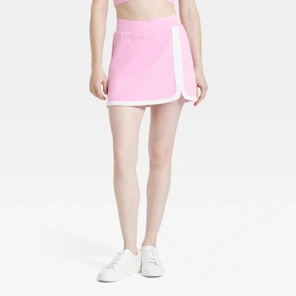 JoyLab Women's Knit Piped High-Rise Skort in Pink NWT - Picture 1 of 7